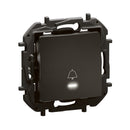 Push button 6A with LED indicator 0.125 mA/230V and bell symbol Black - Legrand Niloe New NP2311BK