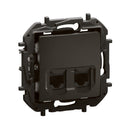 Socket 2x RJ45 UTP cat.6A Black - Legrand Niloe New NP4336BK
