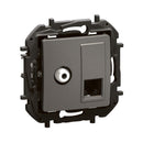 Socket TV F-type+RJ45 UTP cat.6 Grey - Legrand Niloe New NP493MG