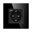 Socket SHUKO 2P+E 16A + USB type A+C 3A 15W flush mounting Black - ORNO OR-AE-13308(GS)/B