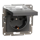 Schuko socket with cover 16A Anthracite without frame - Schneider Electric Asfora EPH3100171