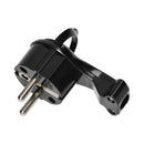 Щепсел Uni Schuko 16A 250V с ринг за кабел 90° Черен - ORNO OR-AE-13253/B