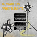 Latrans LED-Baustrahler mit Stativ, 100 W (2 x 50 W), 6500 K, Arbeitsleuchte, Arbeitsscheinwerfer, 5 m, Baustrahler, Baustellenlampe, für den Innen- und Außenbereich, höhenverstellbar (schwarz)