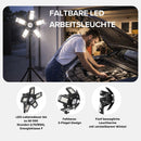 Latrans LED-Baustrahler mit Stativ, 100 W (2 x 50 W), 6500 K, Arbeitsleuchte, Arbeitsscheinwerfer, 5 m, Baustrahler, Baustellenlampe, für den Innen- und Außenbereich, höhenverstellbar (schwarz)