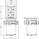 Steckdosenelement Elevator 1 x Schukosteckdose, schwarz mit 2 meter Kabel