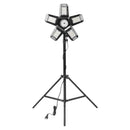Latrans LED-Baustrahler mit Stativ, 100 W (2 x 50 W), 6500 K, Arbeitsleuchte, Arbeitsscheinwerfer, 5 m, Baustrahler, Baustellenlampe, für den Innen- und Außenbereich, höhenverstellbar (schwarz)