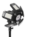 Latrans LED-Baustrahler mit Stativ, 100 W (2 x 50 W), 6500 K, Arbeitsleuchte, Arbeitsscheinwerfer, 5 m, Baustrahler, Baustellenlampe, für den Innen- und Außenbereich, höhenverstellbar (schwarz)