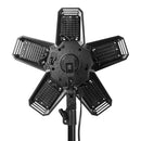 Latrans LED-Baustrahler mit Stativ, 100 W (2 x 50 W), 6500 K, Arbeitsleuchte, Arbeitsscheinwerfer, 5 m, Baustrahler, Baustellenlampe, für den Innen- und Außenbereich, höhenverstellbar (schwarz)