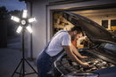 Latrans LED-Baustrahler mit Stativ, 100 W (2 x 50 W), 6500 K, Arbeitsleuchte, Arbeitsscheinwerfer, 5 m, Baustrahler, Baustellenlampe, für den Innen- und Außenbereich, höhenverstellbar (schwarz)