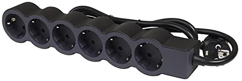Power strip BLACK 3x2P + E with cable 1.5 meters / 1.5mm2 Standard NEW L...