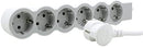 Steckdosenleiste Weiss 6x2P + E mit Kabel 1,5 Meter / 1,5mm2 Standard NEU Leg...