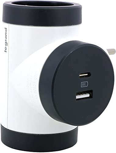 Kontaktadapter 2X Schuko T-förmig drehbar mit USB A+C Weiß Farbe NEU Legrand CE