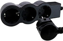 Steckdosenleiste SCHWARZ 3x2P + E mit Kabel 5.0 Meter / 1,5 mm2 Standard NEU ...