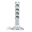 Legrand, rotating power strip tower with 2x USB and 1x mini USB slot...