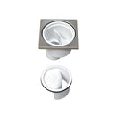 Floor drain - shower drain 100x100mm Ø 50, stainless steel grate vertical 66mm (66mm)