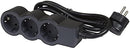 Steckdosenleiste SCHWARZ 3x2P + E mit Kabel 5.0 Meter / 1,5 mm2 Standard NEU ...