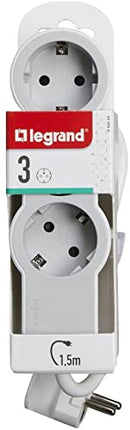 Steckdosenleiste Weiss 3x2P + E mit Kabel 1,5 Meter / 1,5mm2 Standard NEU Leg...