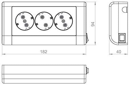 Kombi-Steckdose/Steckdose auf einem Sockel Komplett NEU Aufputz Schucko Steckdosen 2-fach,3 fach oder 3-fach mit LED (3-fach mit LED)