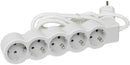 Steckdosenleiste Weiss 5x2P + E mit Kabel 5,0 Meter / 1,5mm2 Standard NEU Leg...