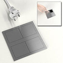 2-way Schuko built-in socket, stainless steel look kitchen power strip with child...