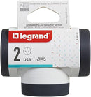 Kontaktadapter 2X Schuko T-förmig drehbar mit USB A+C Weiß Farbe NEU Legrand CE