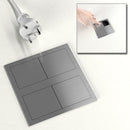 2-fach Schuko Einbausteckdose, Edelstahl-Look Küche Steckdosenleiste mit Kindersicherung