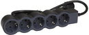 Steckdosenleiste SCHWARZ 5x2P + E mit Kabel 3.0 Meter / 1,5 mm2 Standard NEU ...