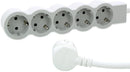 Steckdosenleiste Weiss 5x2P + E mit Kabel 5,0 Meter / 1,5mm2 Standard NEU Leg...