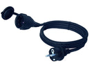 Verlängerungskabel Stromkabel 5/10/15 m schwarz H05RR-F; 3G1,5mm2 IP44 CE Mark (15 Meter)