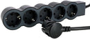 Steckdosenleiste SCHWARZ 5x2P + E mit Kabel 3.0 Meter / 1,5 mm2 Standard NEU ...