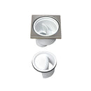 Floor drain - shower drain 100x100mm Ø 50, stainless steel grate angle or vertical (vertical H66mm) 