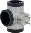 Verteiler 3X Schuko T-Form Grau Schwarz NEU Legrand