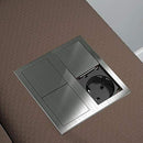 2-way Schuko built-in socket, stainless steel look kitchen power strip with child...