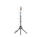 RGB ring light with tripod 160 cm, 12 inch/ 30 cm ring lamp RGBWW with second des... 