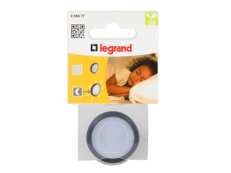 Legrand 50677 80837 LED Schuko Nachtlicht Adapter schwarz, 0.06 W, 240 V