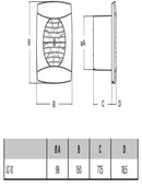 Cata UC-10 Standard Turbine Ø 100 WC Bad-Lüfter 110 m³/h 26 dB (A) Decken Wan...