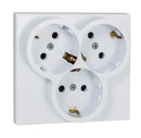 3-way protective contact socket flush-mounted white Schuko sockets