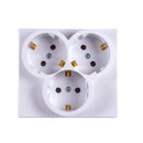 3-way protective contact socket flush-mounted white Schuko sockets