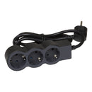 Steckdosenleiste SCHWARZ 3x2P + E mit Kabel 1,5 Meter / 1,5 mm2 Standard NEU ...