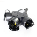 3 oder 6 fach Gummi Schucko Steckdose 3-Wege Kupplung (3-Wege Gummi Kupplung)