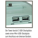 Legrand, rotating power strip tower with 2x USB and 1x mini USB slot...