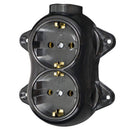 Aufputz Vintage 2-fach Schuko Steckdose Lichtschalter Rund Retro IP20