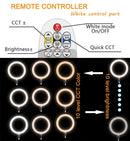 RGB ring light with tripod 160 cm, 12 inch/ 30 cm ring lamp RGBWW with second des... 