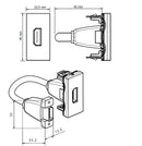 Legrand 78778 Msc HDMI Socket With Cable 1M Ws