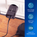 PHILIPS DLP2621/12 - USB Ladegerät - Type-C und USB-A Ausgänge - 30 W Schnelladung - Schwarz