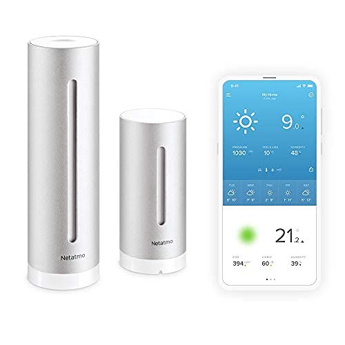 Netatmo Smart Weather Station - WiFi, radio, indoor and outdoor sensor, weather forecast, Amazon Alexa &amp; Apple HomeKit, hygrometer, air quality, NWS01-EC, black