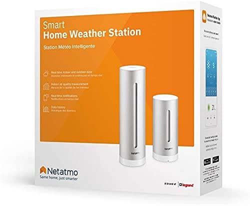Netatmo Smarte Wetterstation - WLAN, Funk, Innen- und Außensensor, Wettervorhersage, Amazon Alexa & Apple HomeKit, Hygrometer, Luftqualität, NWS01-EC, Schwarz