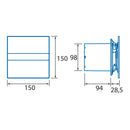 CATA E-120 GTH - Bathroom extractor fan - Series E Glass Hygro - Glass front - Timer &amp; humidity detector - Energy class B - Low-noise extractor hood for the bathroom - 17 cm wide