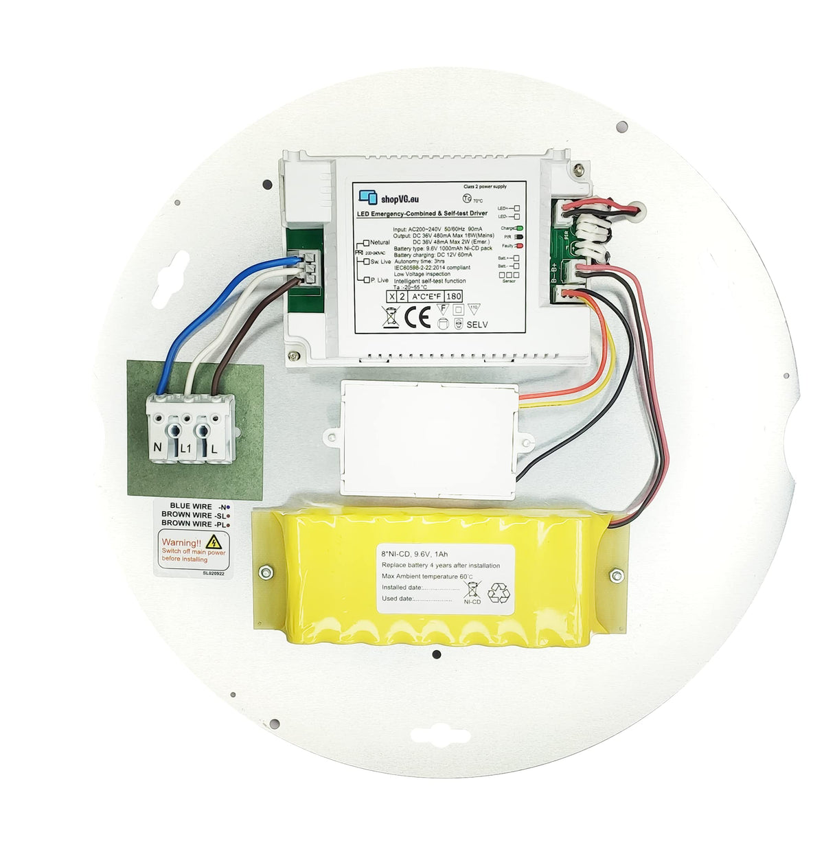 Tosuny Acryl LED-Notsignalleuchte – Evakuierungsanzeige, Links/rechts