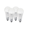 LEDVANCE Smart LED lamp with Bluetooth Mesh technology, E27 socket, light color changeable (2000-6500K), RGB colors changeable, replaces 60W incandescent lamps, controllable with Google and Alexa, pack of 4